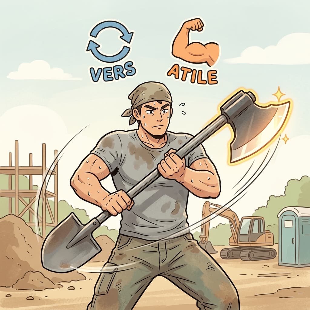 VERS(turn) + ATIL(capable) + ITY(quality) — versatility is the quality of performing many different jobs.
