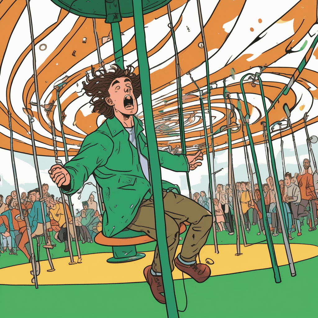 Very Ti spins and goes dizzy on the merry-go-round!