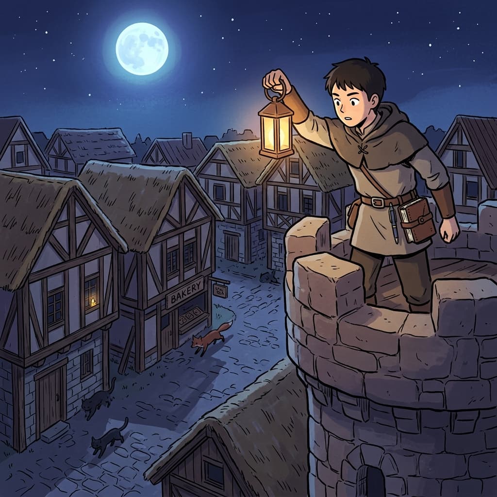 The night watchman's vigilance kept the sleeping village safe from every shadow.