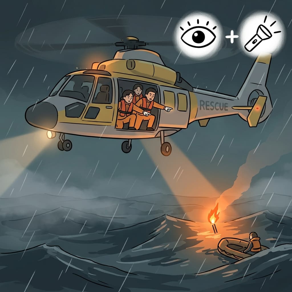 The rescue signal became visible from the helicopter high above the ocean. (VISION + able → something visible is ABLE to enter your VISION clearly)