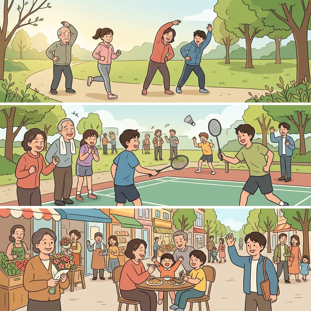 Regular activity increased everyone's vitality and helped the community prosper.