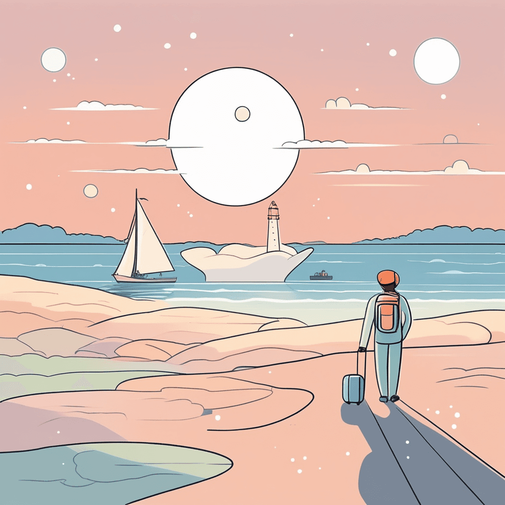 a long journey involving travel by sea or in space