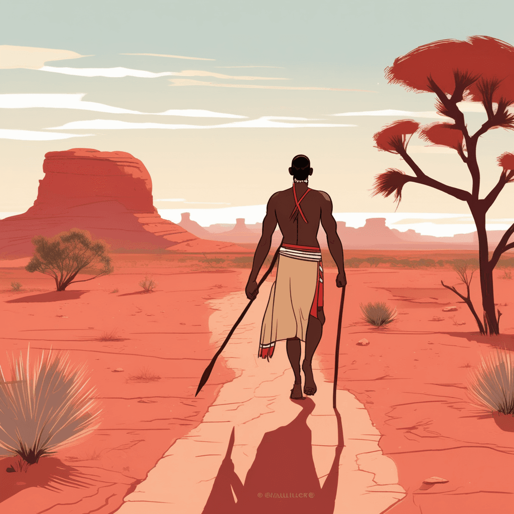 Traditional Aboriginal journey on foot