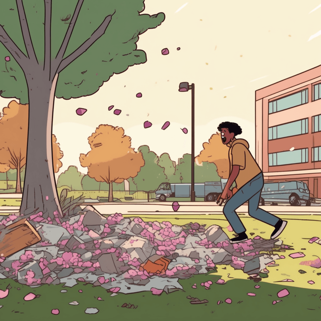 A vandal displays wantonness by destroying park property without provocation