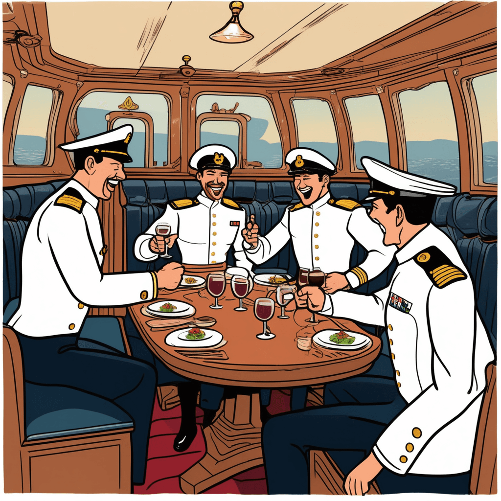 Officers' dining and recreation room on warship