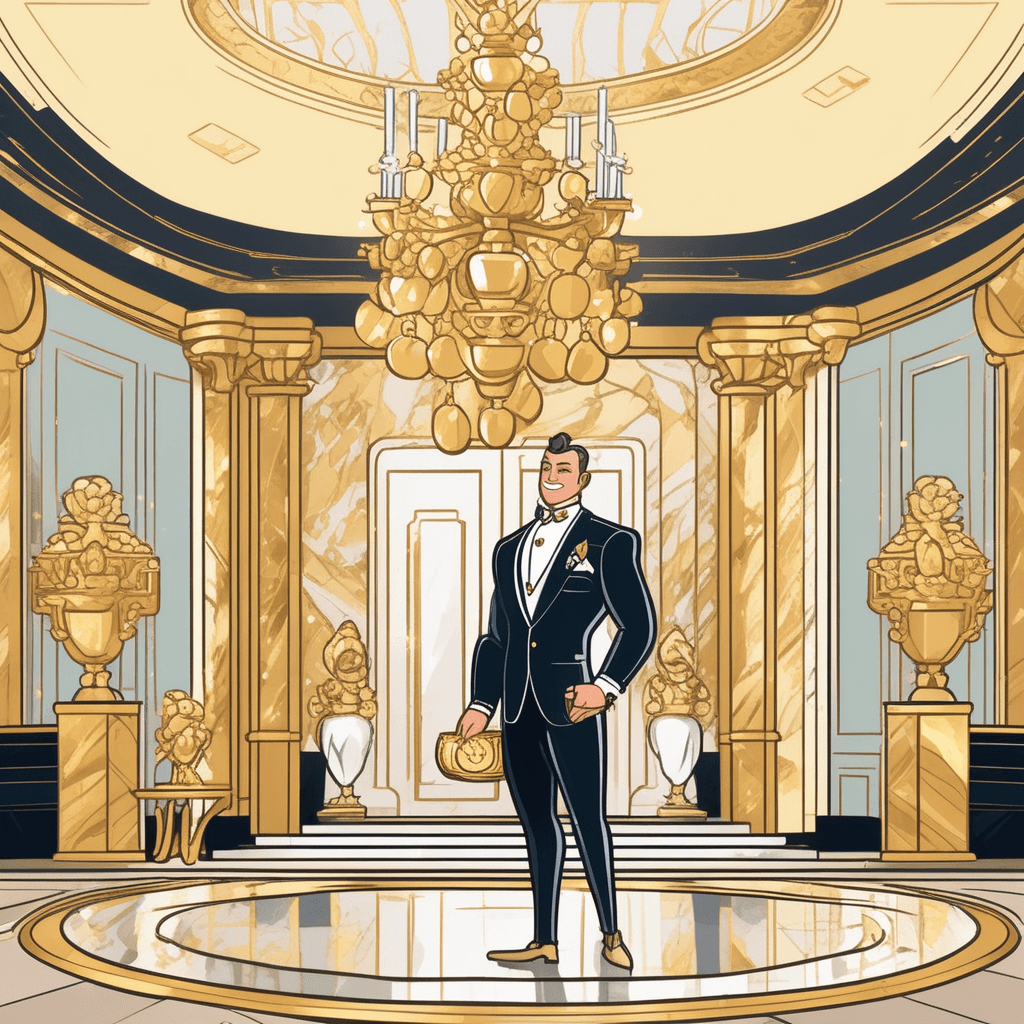 Displaying enormous wealth and valuable possessions