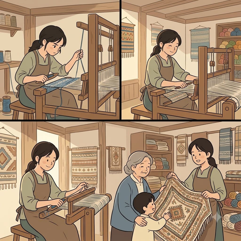 The weaver became a believer and finally an achiever after mastering the craft.