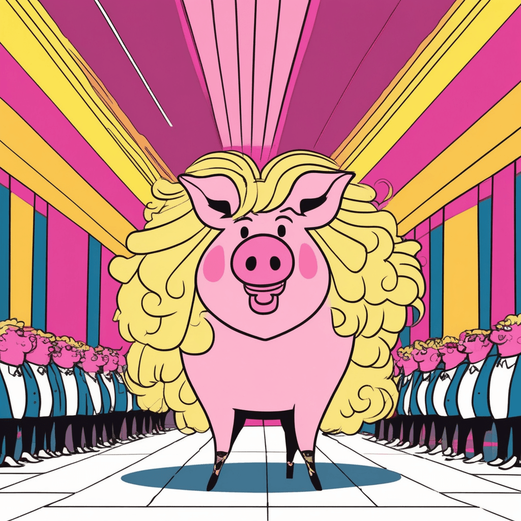 A big wig makes this pig the star of the show!