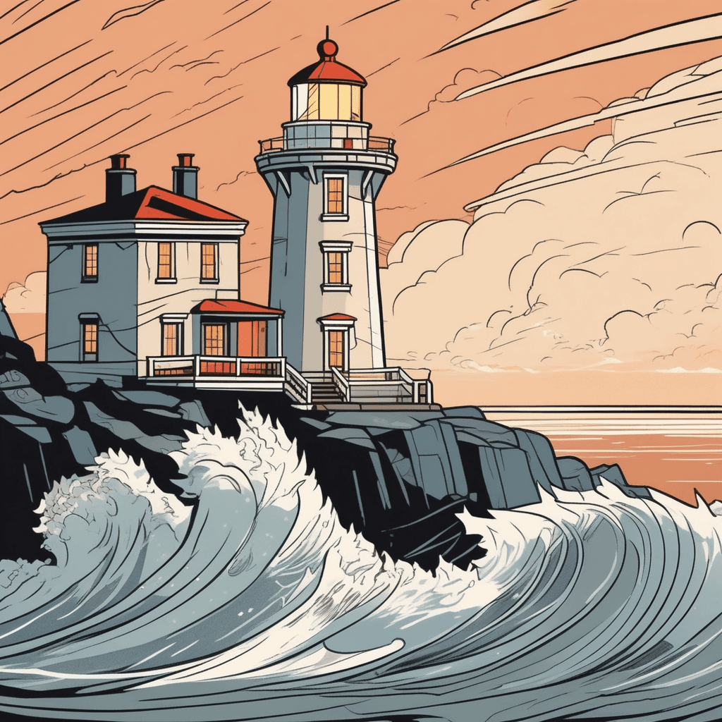 Lighthouse withstands powerful storm