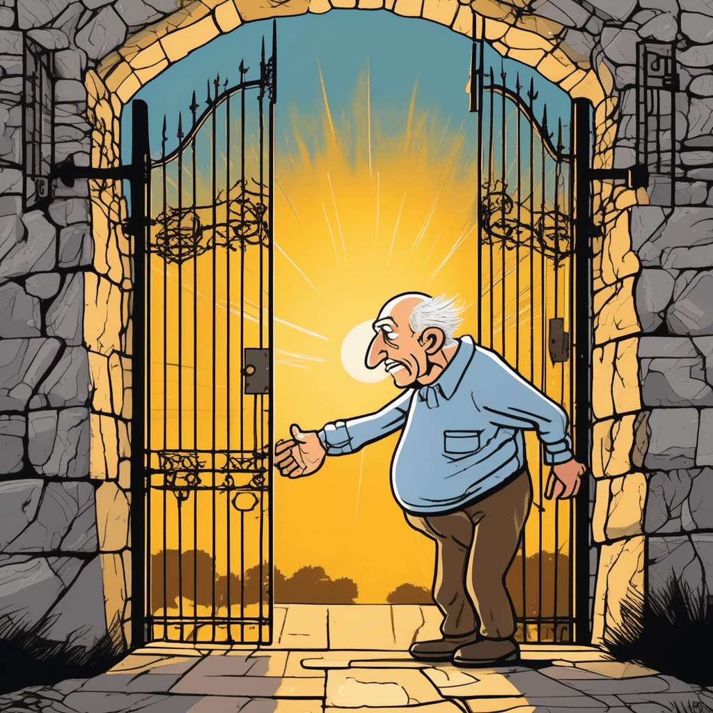 The wizen prisoner walks free as the sun has risen