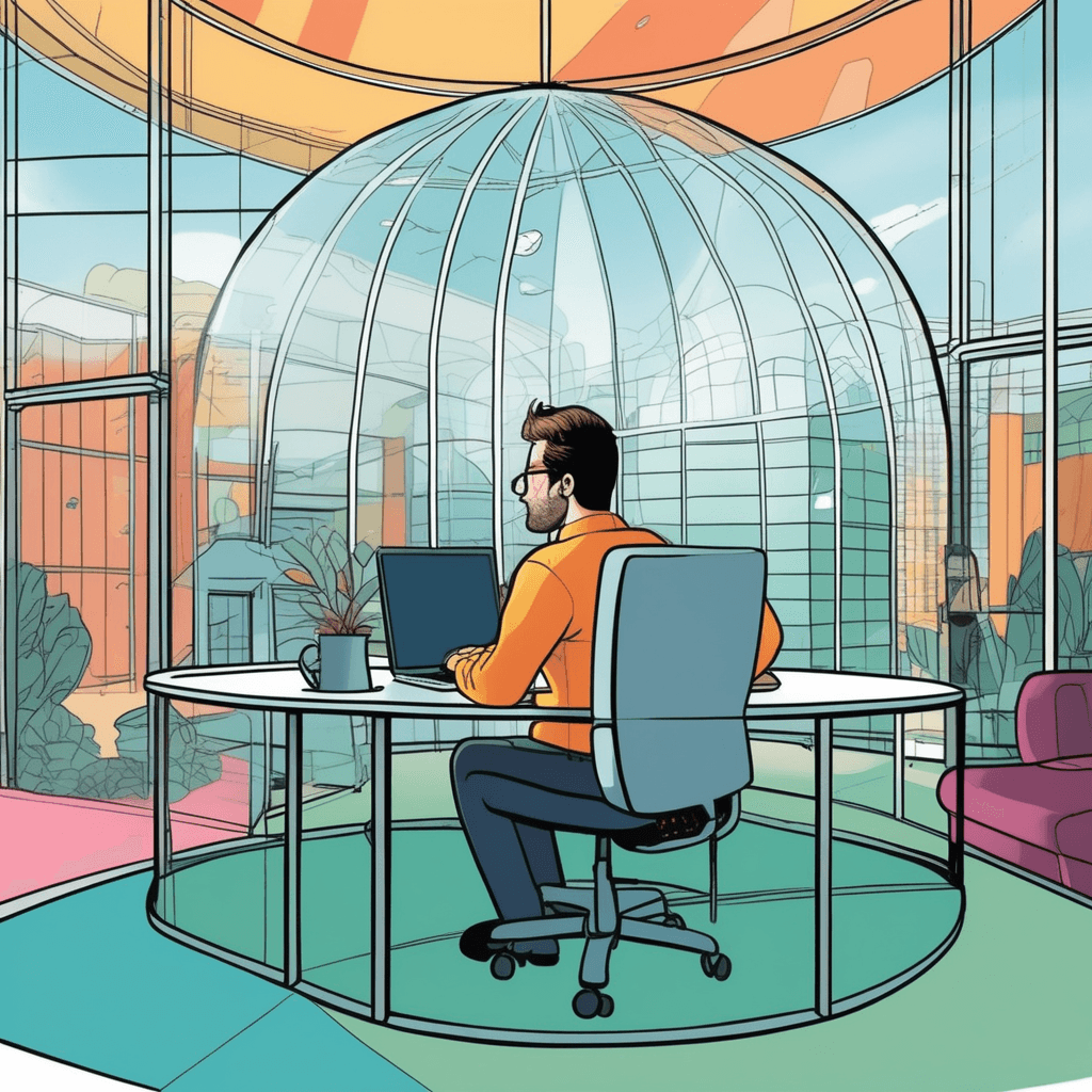 Work from home beneath the dome, watching colleagues roam!