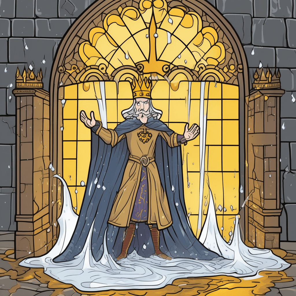 Even a king must wring, while his ring still gleams!