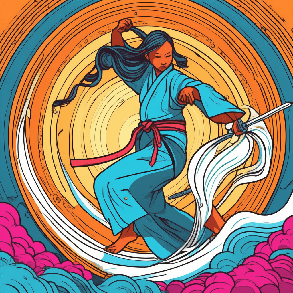 Yielding while wielding, gracefully shielding!