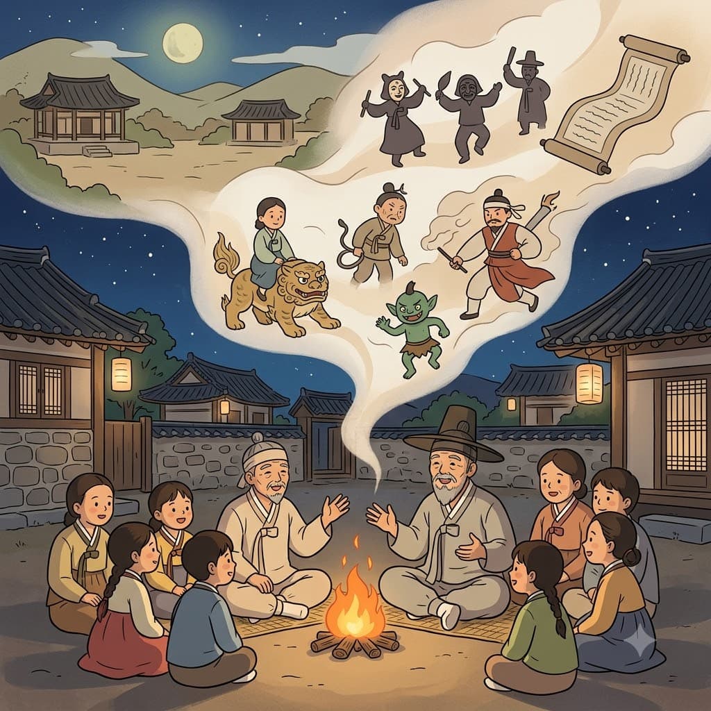 The old man shared the lore of days of yore, including the village's favorite folklore.