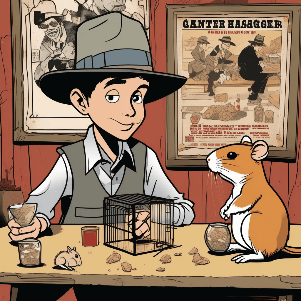 This youngster feeds his hamster, dreaming of being a gangster!