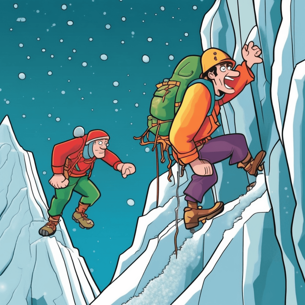 He climbs zealously while others watch jealously, ascending perilously!